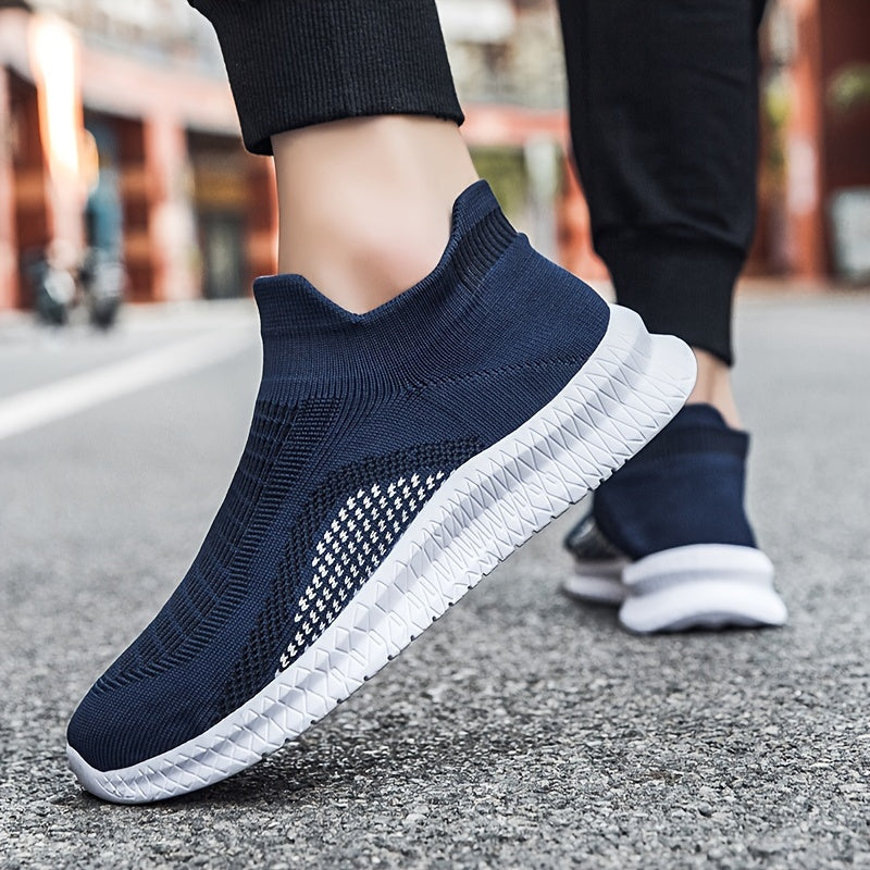 Men's Breathable Lightweight Slip On Casual Shoes, Outdoor Non-slip Soft Sole Sneakers, Spring And Summer