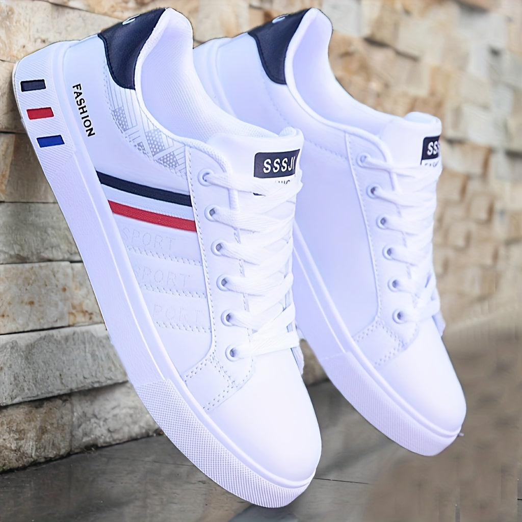 Men's Trendy Casual Strips Lace Up Sneakers With Assorted Colors